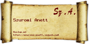 Szuromi Anett névjegykártya